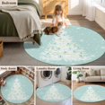thumbnail image 6 of Christmas Teal Round Area&nbsp;Rug 3.3ft Green White Xmas Tree Winter Snowflakes Non-Slip&nbsp;Washable Circle Rugs Soft Felt Indoor Floor Mat for Bedroom Kitchen Living Room Bathroom, 6 of 9