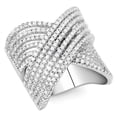 thumbnail image 1 of Alamode 3W1539-7 Anneau en Laiton Rhodium pour Femmes avec AAA Grade CZ en Clair - Taille 7, 1 of 1