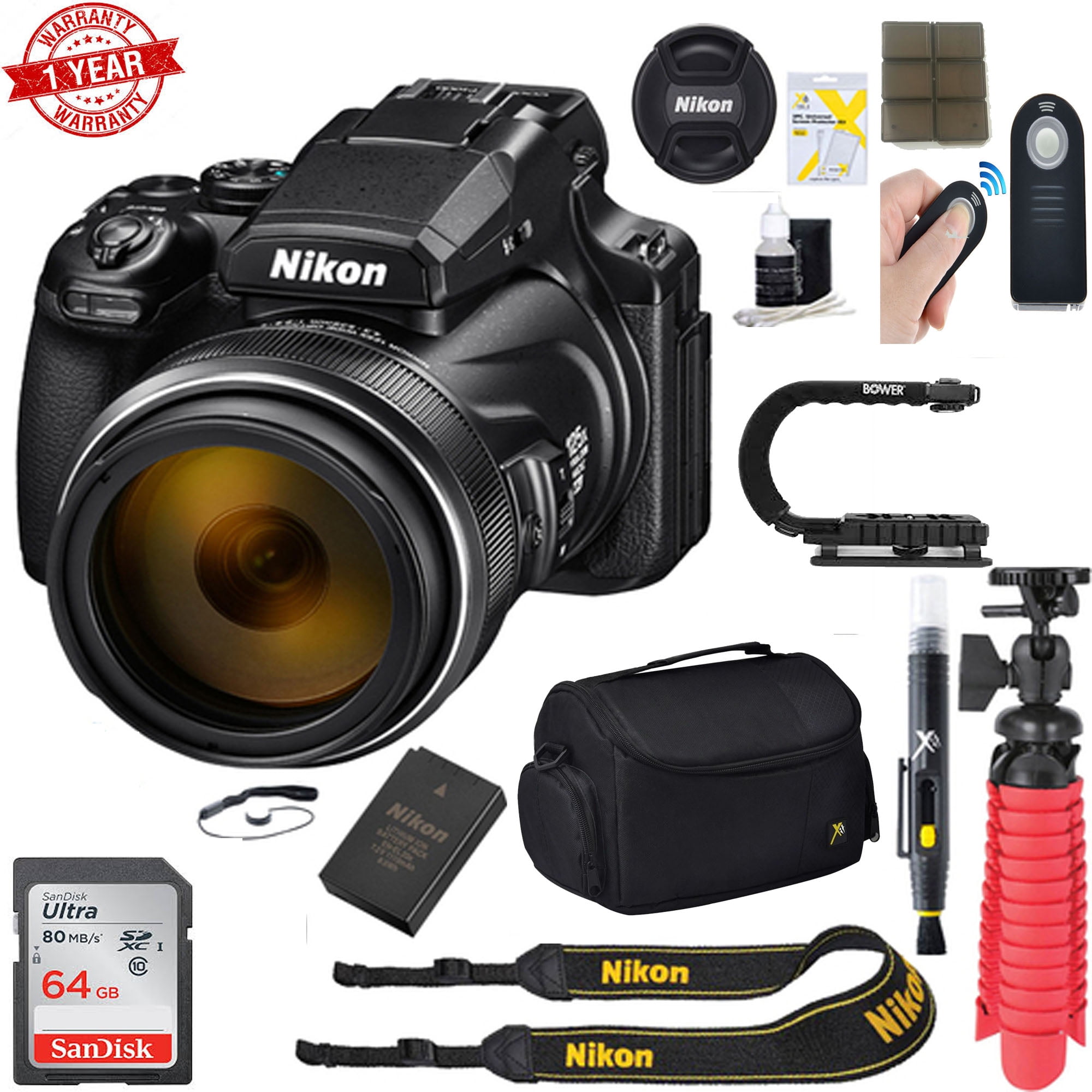 Nikon Coolpix P1000 16MP 125x SuperZoom Digital Camera + 64GB