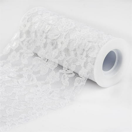 Apple Pink Ribbon - BalsaCircle 6 inch x 10 yards Lace Ribbon by the Roll Crafts Sewing Wedding Party Draping DIY Decorations