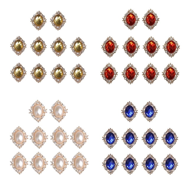 segolike 40pcs Bling Crystal Rhinestone Flat back Buttons Embellishment DIY Jewellery