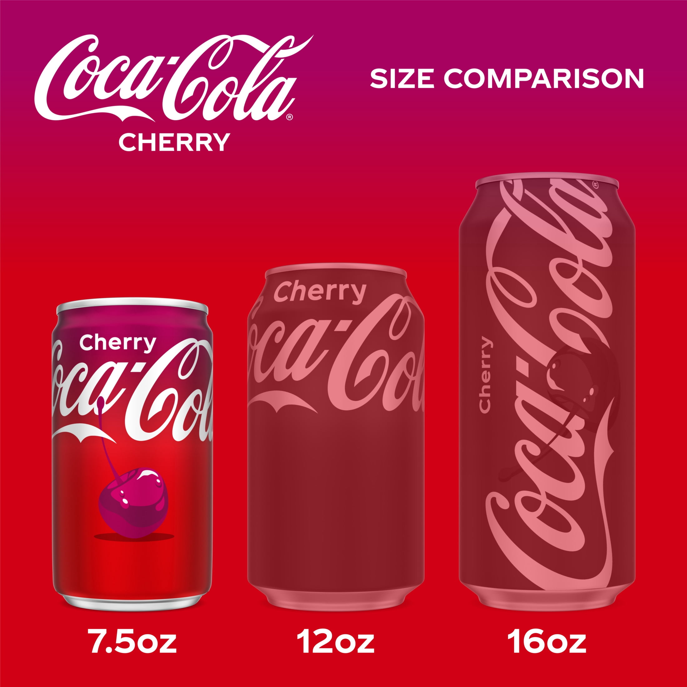 Coca-Cola Cherry Soda Pop Fridge Pack Mini Cans, 7.5 fl oz, 10 Pack