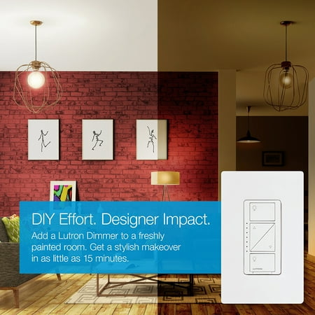Lutron - Caseta Wireless Smart Lighting Dimmer Switch Starter Kit - White