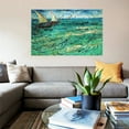 thumbnail image 2 of Van Gogh Fishing Boat Wall Art Reproduction Framed Sunflowers Paintings Canvas Art for Home Decoration Framed Ready to Hang, 2 of 5