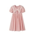thumbnail image 2 of LittleSpring Little Girl Short Sleeve Dress for Girls Nautical Sailor Uniform Dresses Pink Summer Clothes Size 6-7, 2 of 6