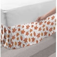 thumbnail image 2 of Leaves Bed Skirt, Oak Poplar Beech Maple Aspen and Horse Chestnut Leaf Pattern, Elastic Bedskirt Dust Ruffle Wrap Around for Bedding Decor, 4 Sizes, Dark Salmon Dark Peach, by Ambesonne, 2 of 2