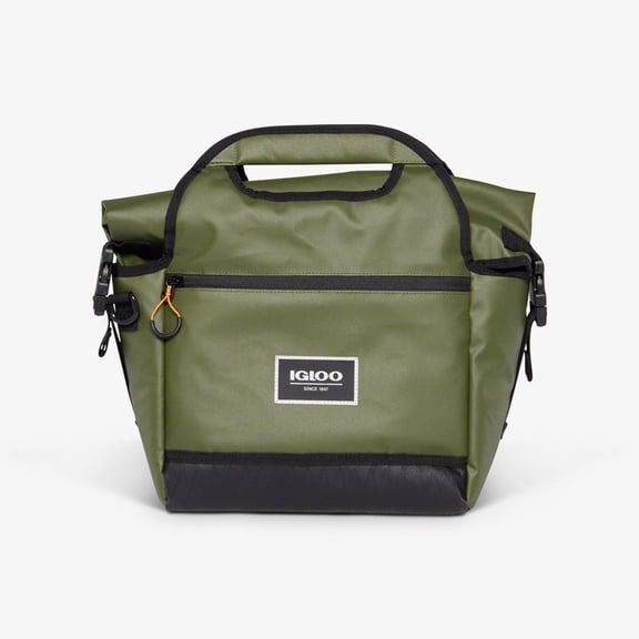 Igloo Pursuit 16 Can Portable Lunch Box Bag Cooler w/ Padded Strap, Chive Green