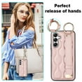 thumbnail image 5 of Decase for Sasmung Galaxy S24 Ultra with Wrist band Kickstand Case,with Metal RIng,Slim Shockproof PU Leather Drop Proof Non-Slip Anti-Fingerprint Protective Phone Case Cover,Rosegold, 5 of 8