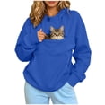 thumbnail image 5 of felwors Women's Oversized Pullover Pet Carrier Hoodie Cotton Blend Fleece Sweatshirt with Kangaroo Pocket Casual Blue for Size XXXL, 5 of 8