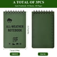 thumbnail image 2 of 3 Pack Waterproof Notebook, All-Weather Notebooks, Pocket Sized Top Spiral Notes, Army Green Police Notepad for Outdoor Home Office School (3x5 Inch), 2 of 7