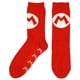 Super Mario Bros. Rouge Mario Logo Confortable Chaussettes d'Équipage pour Adultes – image 1 sur 2