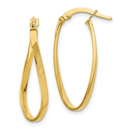 14kt Yellow Gold Oval Hoop Earrings Ear Hoops Set Fine Jewelry Ideal Gifts For Women Gift Set From Heart