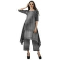 thumbnail image 2 of Moomaya Ensemble Kurti Kurta Pantalon pour Femmes Col Bateau Imprimé Robe 2 Pcs Tenue Ethnique, 2 of 6