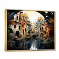 thumbnail image 2 of Designart "Surreal Waterways Magical Canal Orange" Architecture Floater Framed Canvas Wall Art, 2 of 7