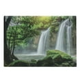 thumbnail image 1 of Waterfall Cutting Board, Cascade Stream in Exotic North National Park Paradise Nature Surreal Print, Decorative Tempered Glass Cutting and Serving Board, Large Size, White Green, by Ambesonne, 1 of 1