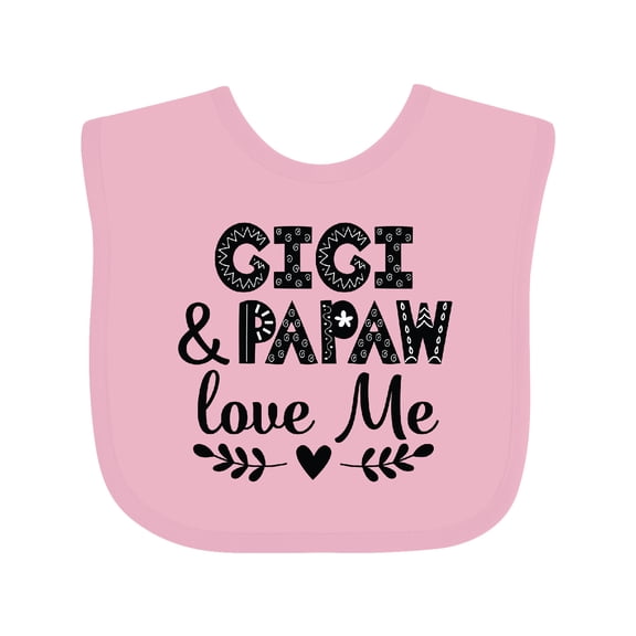 Inktastic Gigi and Papaw Love Me Boys or Girls Baby Bib