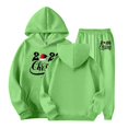 thumbnail image 4 of Girls Boys Christmas Sweatsuit Set 2 PC Graphic Long Sleeve Pullover Holiday Tops Sweatpants Set 6-7 Years Girl Clothes, 4 of 4