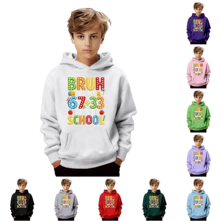 Byoo Tween Boy s Number Printed Hoodie Cool Back To School Long Sleeve Pullover Classroom Top