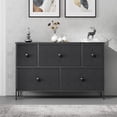 thumbnail image 7 of REAHOME 5 Drawer Steel Frame Bedroom Storage Organizer Dresser, Black Grey, 7 of 7