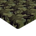 thumbnail image 2 of Ambesonne Khaki Fitted Sheet 2 Pcs Set, Camouflage Motif Camo Stains, Twin XL, Army Green Slate Brown, 2 of 3