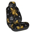 thumbnail image 1 of Wukai Hohey Bee Golden Embroidery Full Set Car Seat Covers with Soft Padding Universal Auto Front Seats Protector and Cushion Mat, 1 of 5