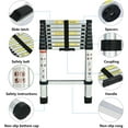 thumbnail image 2 of 8.5 FT Aluminum Telescoping Ladder, Extension Ladder Collapsible Ladder Lightweight Telescopic Ladder, Multi Purpose Compact Ladders for Home/Roof/Ceiling/Attic, 330 Pound Capacity Loft Ladder, 2 of 7