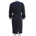 thumbnail image 5 of Asgosdo Women Cowl V Neck Batwing 3/4 Sleeve Office Pencil Midi Sheath Dress, 5 of 5