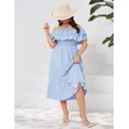 thumbnail image 4 of Yesfashion Women Plus Size Off Shoulder Maxi Dress Ruffle Flowy Casual Summer Boho Long Dresses, 4 of 5