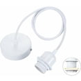 thumbnail image 1 of Suspensión E27 con bague à vis, cable textil regulable 100 cm, suspensión compatible con abat-jour, doble ideal para suspensiones de cocina, blanco, 1 of 5