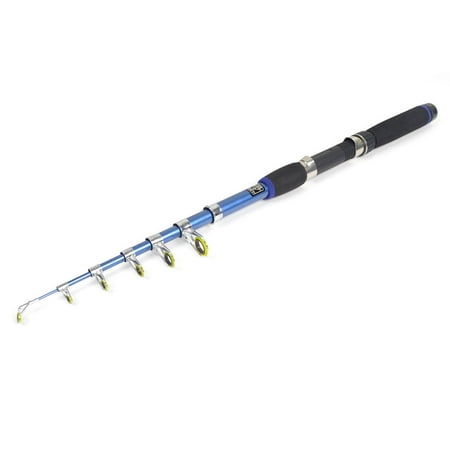 Unique Bargains Portable Non-Slip Grip Extended 7 Section Blac Blue Freshwater Fishing Rod 6.9Ft