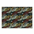 thumbnail image 1 of African Cutting Board, Diagonal Abstract Leaves with Circles Chevrons Lines Traditional Cultural Heritage, Decorative Tempered Glass Cutting and Serving Board, Small Size, Multicolor, by Ambesonne, 1 of 1