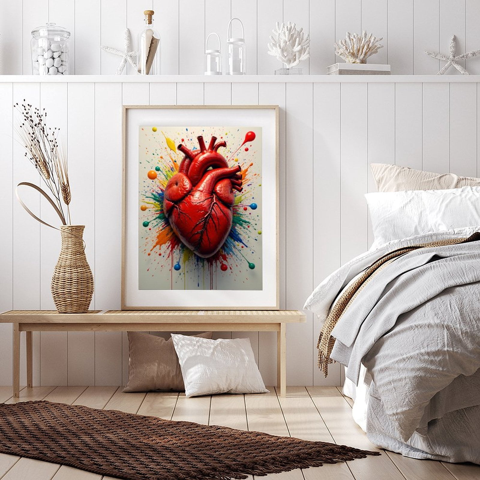 Diamond Art Kit for Adults, Vibrant Heartburst Artwork Diamond Painting for Adults Beginners, DIY Diamond Art Painting Kits, 5D Diamond Painting Crafts for Home Decor 12x16 Frameless