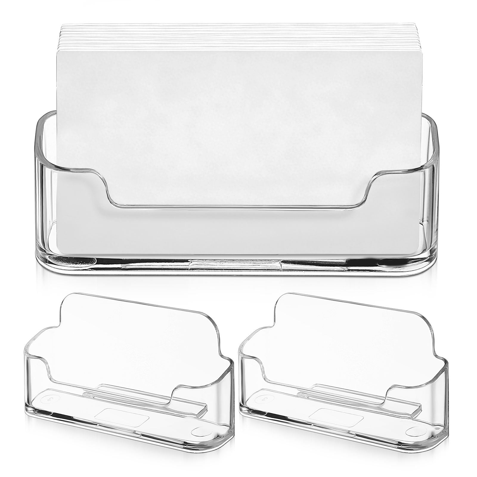Uonlytech 6Pcs Transparent Acrylic Business Card Holder Desk Organizer for Office Meetings and Exhibitions