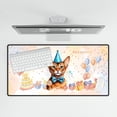 thumbnail image 4 of Watercolor Abyssinian Happy Birthday Celebration Balloons Gift Party Desk Mat Full Keyboard Mouse Pad Cat Lover Kitten Owner Gifts Large Mousepad - 00028, 4 of 5