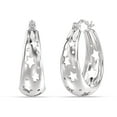 thumbnail image 5 of LeCalla 925 Sterling Silver Filigree Round Hoop Earring Jewelry Star-Cut Hoop Earrings for Women Teen 20MM, 5 of 7