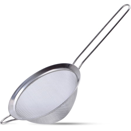 Alpine Cuisine Stainless Steel Strainer 7-Inch with Durable Mesh & Sturdy Handle - Kitchen Gadgets Tools & New Home Kitchen Essentials - Perfect for Sift, Strain, Drain, Oil & Tea