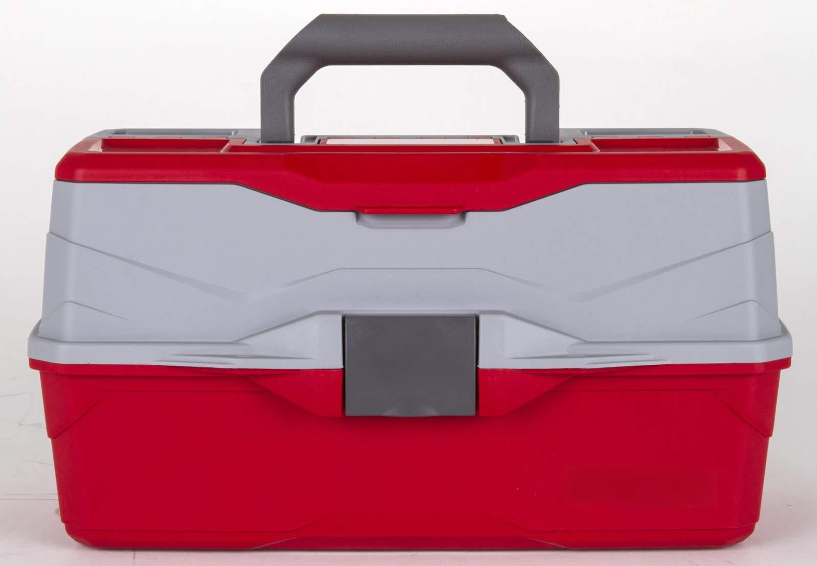 Outdoors 6383tb 3-tray Tackle Box - Classic Fishing Lure Storage Organizer  Large Portable 32 Tray Compartments Red/gray