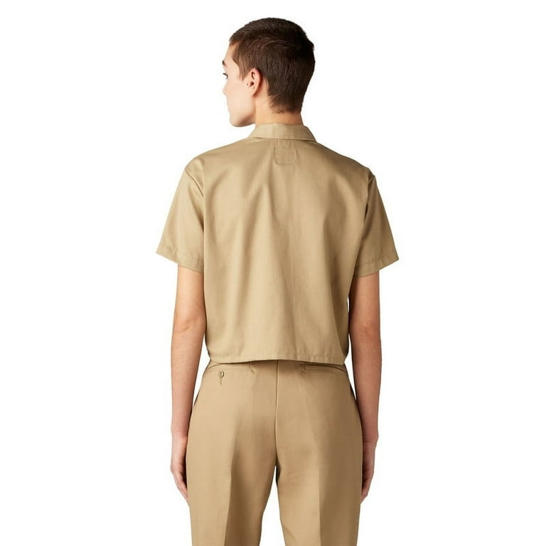 Dickies Women's Cropped Work Shirt, Khaki, S - Walmart.com