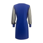 Evening Gowns for Women formal Wedding Guest Dresses for Women Mesh Stitching Glamorous Black V Neck Mini Dress Long Sleeve Mesh Body Slim Dress