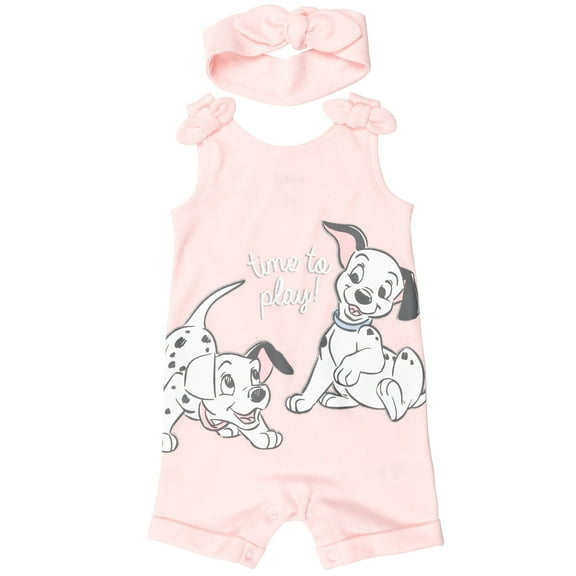Disney Classics Patch Infant Baby Girls Romper and Headband Newborn to Toddler