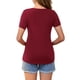 thumbnail image 3 of INSPIRAR CHIC Blusa de Maternidad de Manga Corta para el Día de la Madre, Diseño Arrugado, Blusa con Cintura en Capas, Camiseta de Maternidad Roja Pequeña, 3 of 6