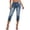 Blue, variant on Fgnfyis Womens Capri Pants Fashion Stretchy Distressed Washed Straight Leg Denim Cropped Trousers Pants for Women Black L
