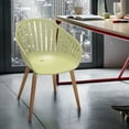 thumbnail image 5 of Nassau Outdoor Arm Dining Chairs in Sage Green Finish with Wood legs - Set of 2, 5 of 5