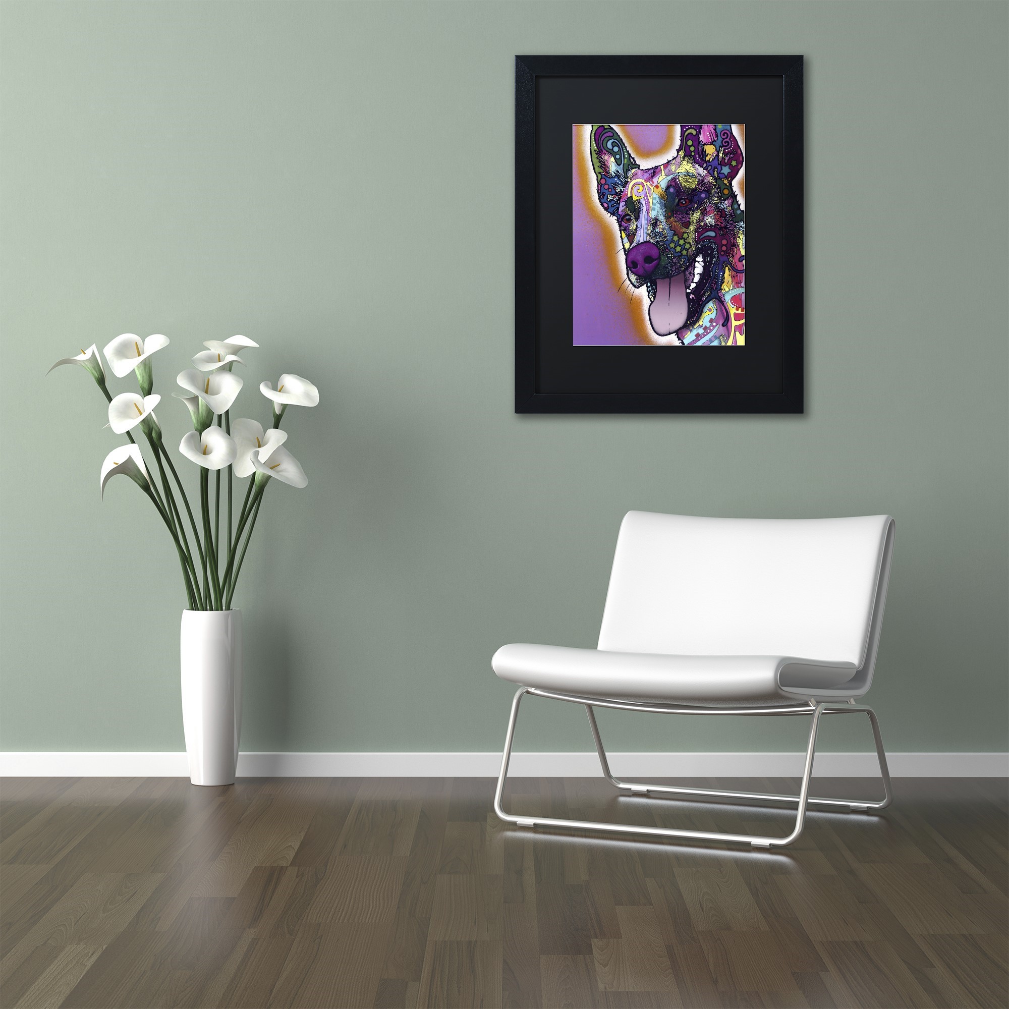 Trademark Fine Art "Malinois" Canvas Art by Dean Russo, Black Matte, Black Frame