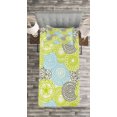 thumbnail image 3 of Ambesonne Ethnic Quilted Bedspread Set 2 Pcs, Pastel Folk Style Flower, Twin Size, Apple Green Aqua Grey, 3 of 3