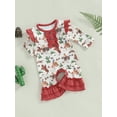 thumbnail image 3 of Musuos Baby Girls Long Sleeve Romper Western Cowboy Print Flared Jumpsuits Newborn Infant Fall Cute Clothes, 3 of 8