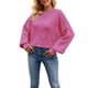 thumbnail image 1 of Lucakuins Suéter de punto para mujer, manga larga, cuello redondo, sólido, suelto, suéter cálido para otoño invierno Lucakuins  moda, 1 of 3