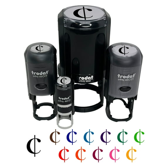 Cents Symbol Self-Inking Rubber Stamp Ink Stamper - Dry Pad (No Ink) - Mini 1/2 Inch