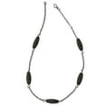thumbnail image 2 of White Stainless Steel necklace Beaded Agate Black 20 in, 2 of 6