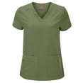 thumbnail image 2 of M&M SCRUBS Women's PETITE Scrub Set Breathable Cool Stretch Fabric Scrub Top and cargo Pant Set (Olive, Small-Petite), 2 of 6